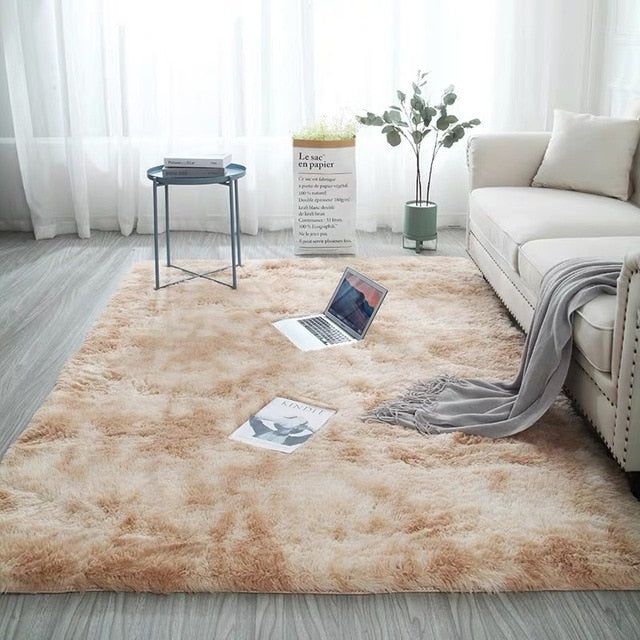Nordic fashion fluffy non-slip mixed dyed carpet