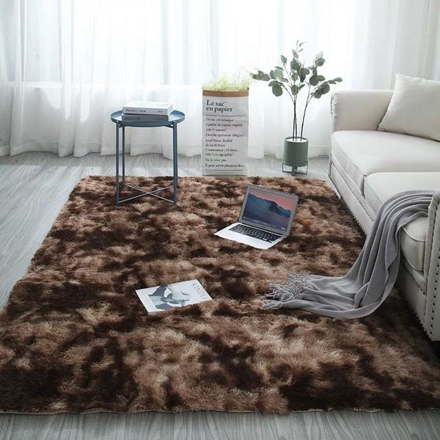 Nordic fashion fluffy non-slip mixed dyed carpet
