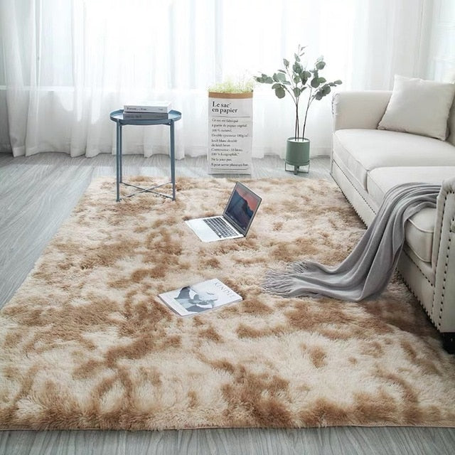 Nordic fashion fluffy non-slip mixed dyed carpet