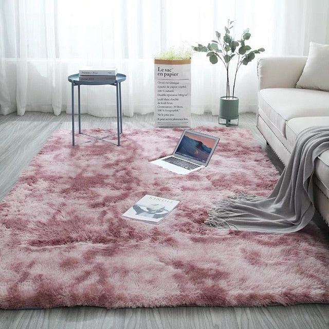 Nordic fashion fluffy non-slip mixed dyed carpet