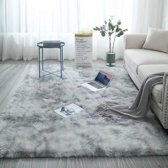 Nordic fashion fluffy non-slip mixed dyed carpet