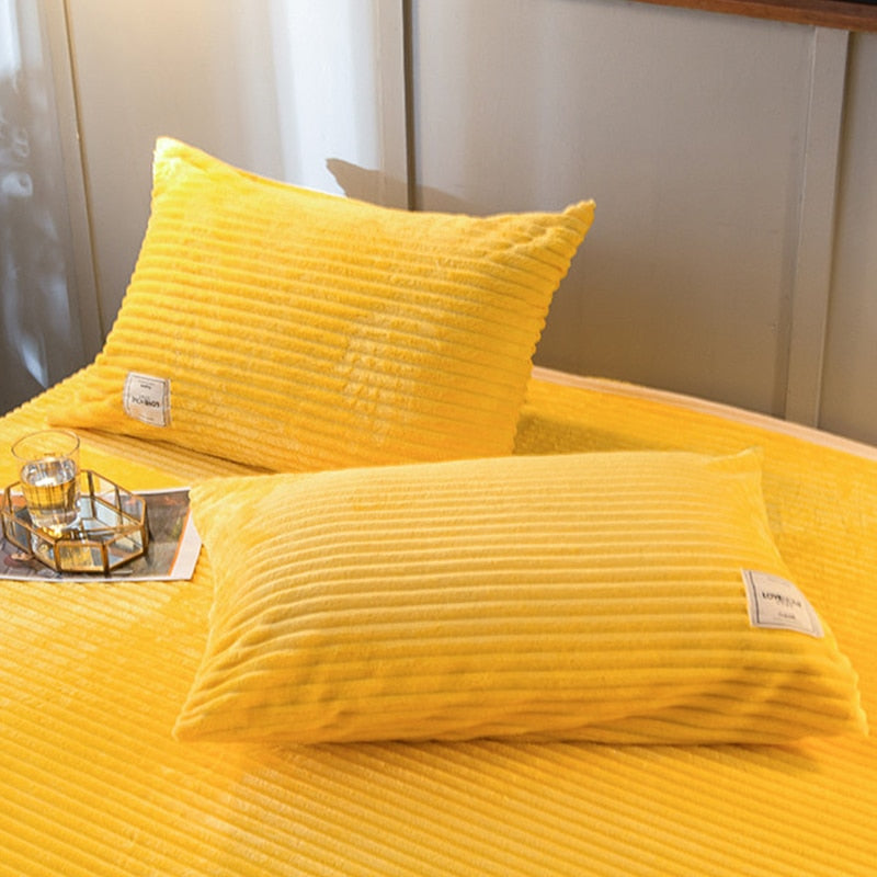 LREA 1pc thinken flannel coral pillowcase