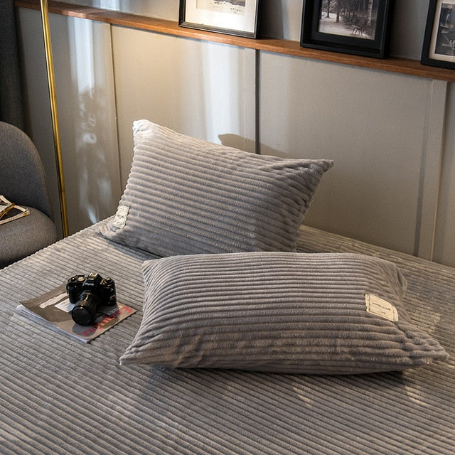 LREA 1pc thinken flannel coral pillowcase