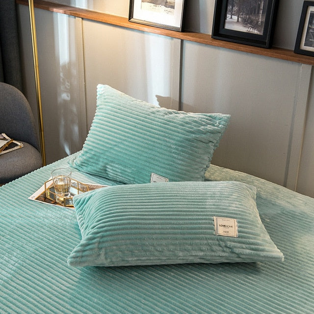 LREA 1pc thinken flannel coral pillowcase