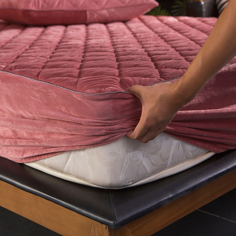 Plush Thicken Quilted Mattress Cover Warm