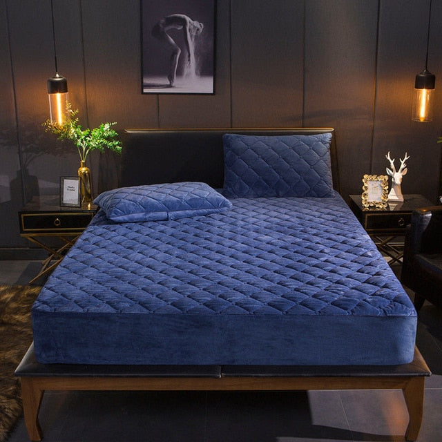 Plush Thicken Quilted Mattress Cover Warm