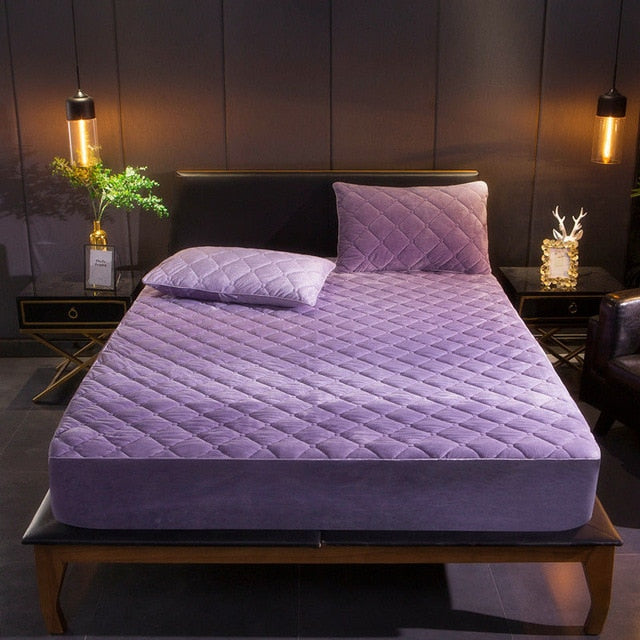 Plush Thicken Quilted Mattress Cover Warm