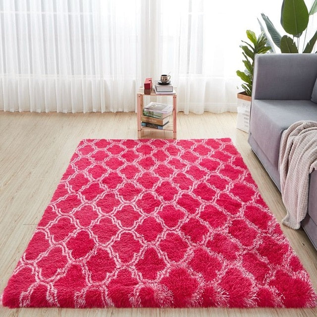 Nordic fashion fluffy non-slip mixed dyed carpet