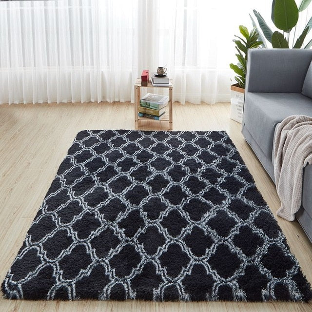 Nordic fashion fluffy non-slip mixed dyed carpet