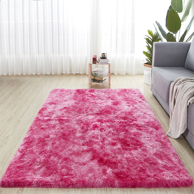 Nordic fashion fluffy non-slip mixed dyed carpet
