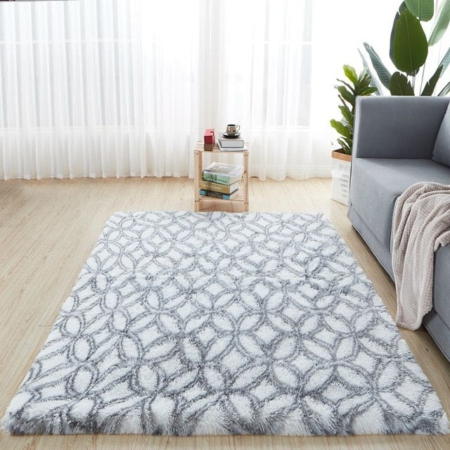 Nordic fashion fluffy non-slip mixed dyed carpet