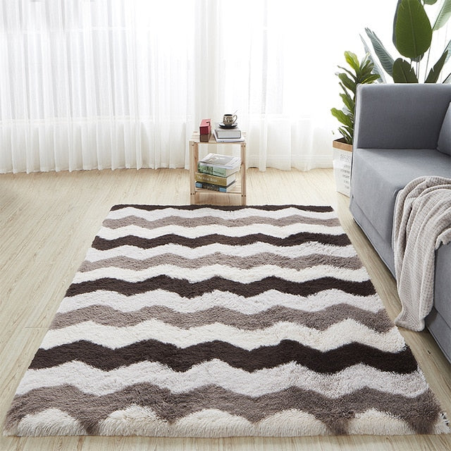 Nordic fashion fluffy non-slip mixed dyed carpet