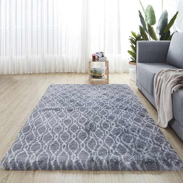 Nordic fashion fluffy non-slip mixed dyed carpet