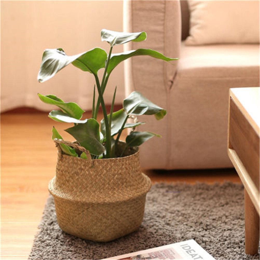 Rattan Straw Storage Basket Garden Hanging Basket