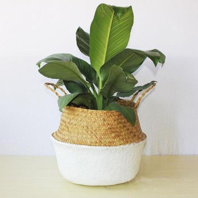 Rattan Straw Storage Basket Garden Hanging Basket