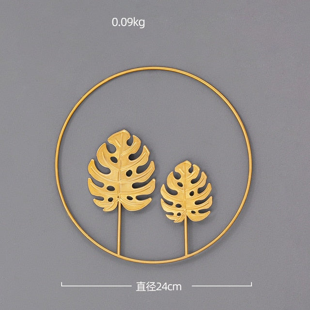 Style Leaf Shape Hanging Wall Creative Iron Ginkgo