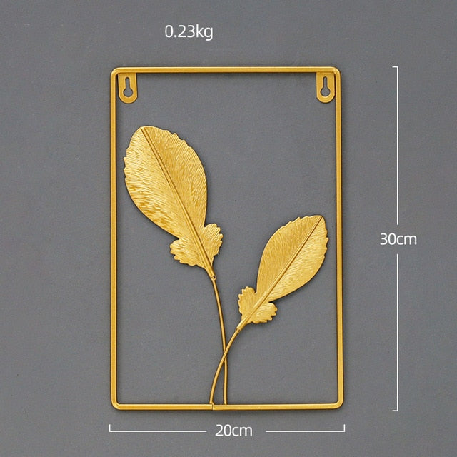 Style Leaf Shape Hanging Wall Creative Iron Ginkgo