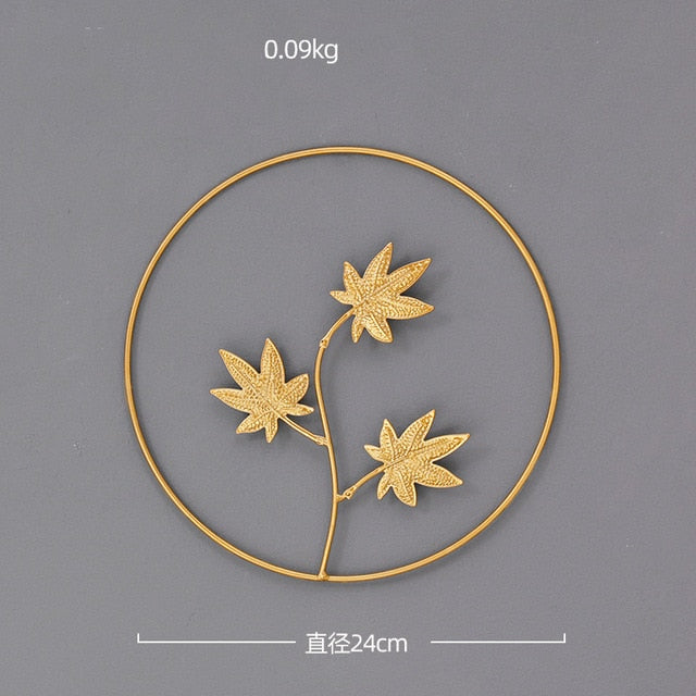 Style Leaf Shape Hanging Wall Creative Iron Ginkgo