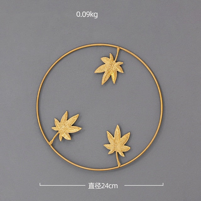 Style Leaf Shape Hanging Wall Creative Iron Ginkgo
