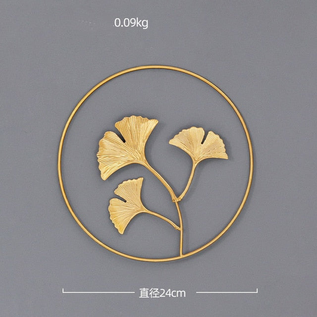 Style Leaf Shape Hanging Wall Creative Iron Ginkgo