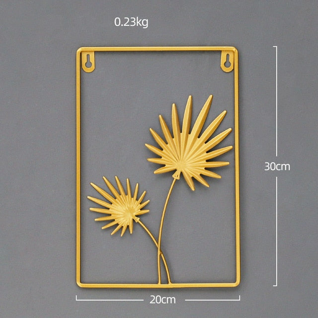 Style Leaf Shape Hanging Wall Creative Iron Ginkgo