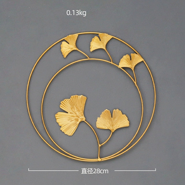 Style Leaf Shape Hanging Wall Creative Iron Ginkgo