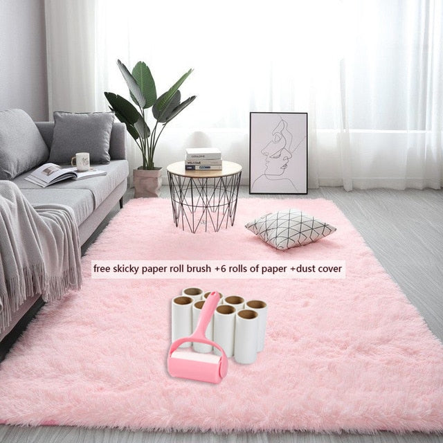 Nordic fluffy carpet rugs for bedroom/living room