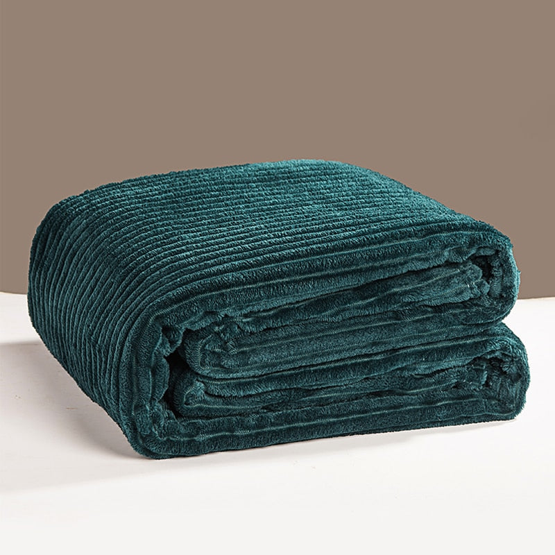 Bonenjoy Bed Blanket Green Color Soft Flannel Blanket