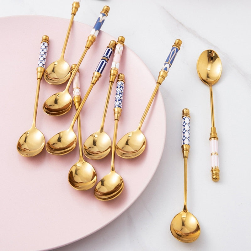 Kitchen Dessert Spoon Stainless Steel Coffee Milk Spoon